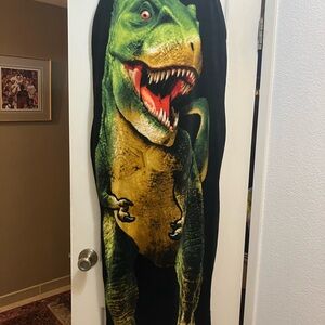 Blankie Tails Black Blanket 🦖 Dinosaur on one side, black on the other.